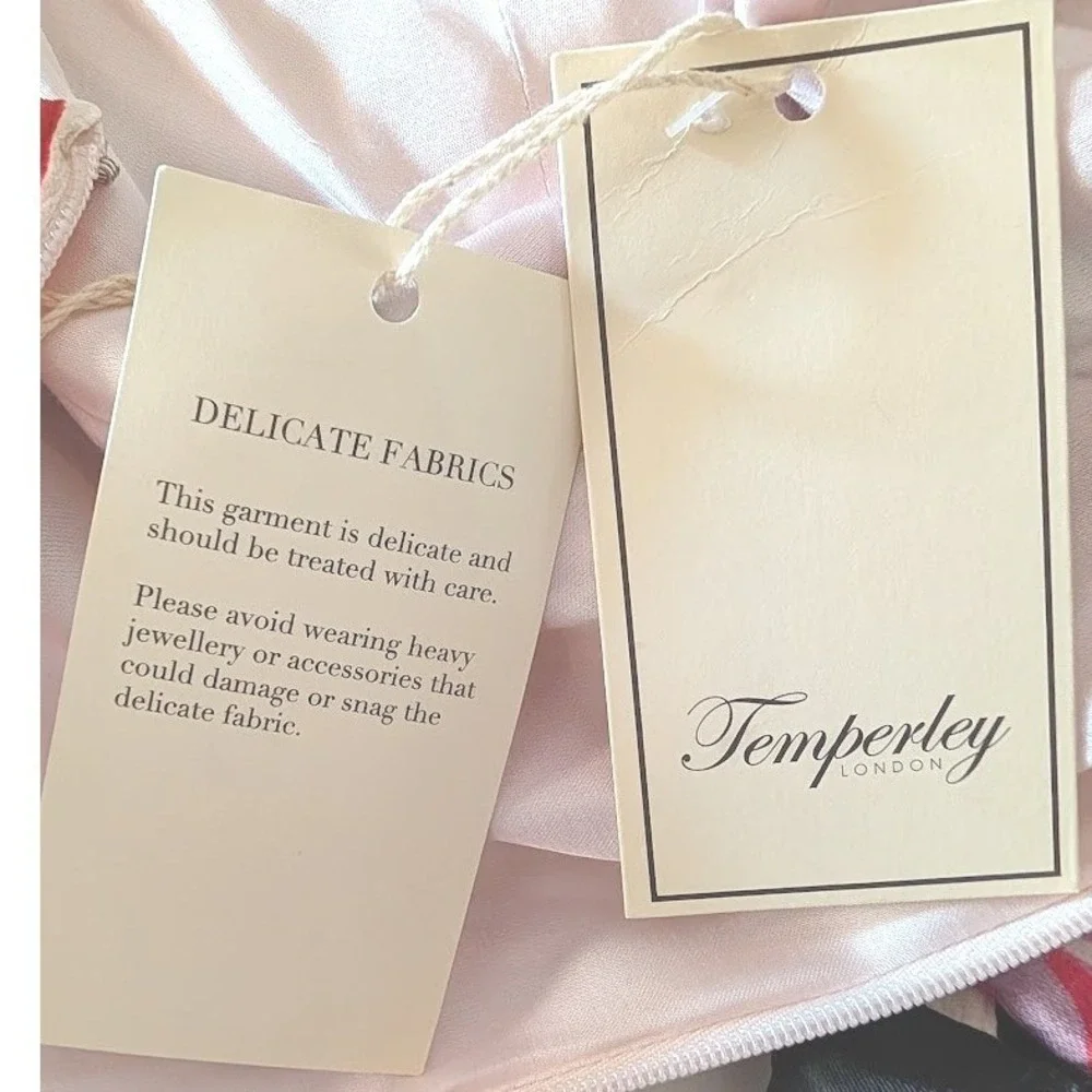 Temperley London Giselle V-Neck Maxi Dress Silk Satin Hibiscus Mix UK8 US4 NEW - Picture 9 of 10